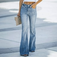 Aaimomet ženske traperice žene srednje struk rastezljive patchwork traper hlače traperice, xxl