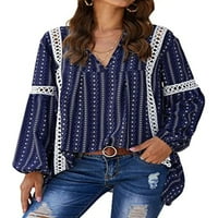Paille žene izdužene boemske vrhove CUTOOUT Dnevni odjeća za cvjetnu printurnu radnu tunika bluza