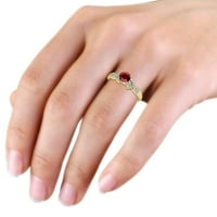 Ruby and Diamond zaručni prsten 1. CT TW u 14K žutom zlatu.Size 7.5