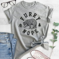Furry nope bear majica, unise ženska muska košulja, majica, majica na otvorenom, kamp majica, majica za životinje, Heather Grey, X-Veliki