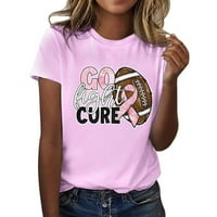 Majice Fabiurt za žene zajedno protiv raka Pink Logo Ženske košulje na okruglom vratu kratkih rukava,