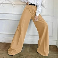 Ženske casual pantalone za posao Ženske hlače široke noge Ravne odijele Hlače visoke struke labave pantalone