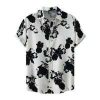 Funicet muške ljetne košulje Havajske majice casual gumb dolje majice okrugli ovratnik kratkih rukava s tiskanim majicama opuštene fit uz more majice
