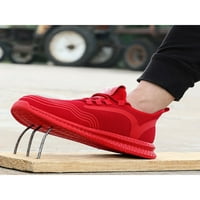 RotoSW Womens Radne čizme Čelična sigurnosna cipela za zaštitu čipke Up zaštitne cipele Udobne neuništile gležnjačke konstrukcije lagane tenisice crvene 8.5
