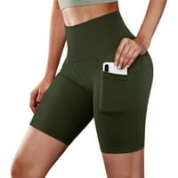 Jiyugala Yoga kratke hlače za žene visoki struk joga džepovi kratke hlače Abdomen Control trening trčanje