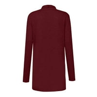 Ženski lagani kardigan, džemperi ovratnik za žene za žene Jeseni puni u boji dugih rukava Duster Outterwes
