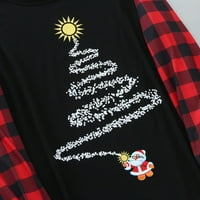 Božićni pokloni Božićne žene mama ispis bluza vrhova i hlača Xmas Porodična odjeća pidžama poliester