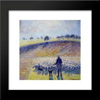 Shepherd i ovca uokvirena umjetničkim tiskama Pissarro, Camille