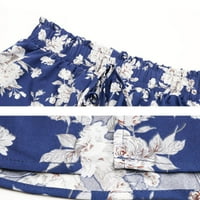 Žene Ljeto elastično struk plavi plutani a-linijski suknji s dugim plažom
