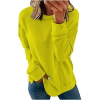 Vrhovi za žene plus veličine Žene dugih rukava Ležerne majice Boja okrugla vrat Duks pulover Loose Tunic