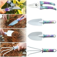 Vrtlarstvo Alati sa ljubičastim cvjetnim print, neklizajući Ergonomski alati za ručke za žene muškarci
