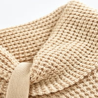 Žene turtleneck džemperi Dugme Cowl vrat asimetrični džemperi Chunky vafle pleteni pulover dugih rukava