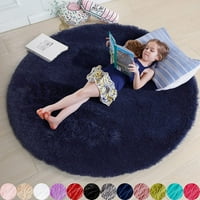 Sanmadrola okrugla područja za spavaću sobu puhati kruga 5,2'x5.2 'za dječju sobu krznene tepihe za