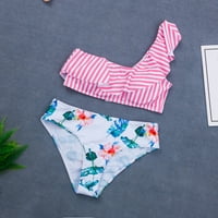 TAWOP Women kupaće ženske seksi prugasti ispisani suspendirači bikini set dvodijelni kupaći kupaći kostimi