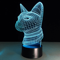 Cat Head 3D iluzijske stolne lampe boje Promjena gumba za dodir LED noćno svjetlo