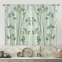Bambus Curtains kratki panel Dekor prozora zavjesa za zavjese luksuzni zavjese šipka džep zelena poluista