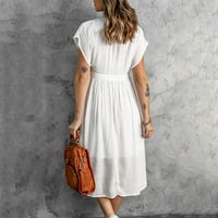 Gotyou haljine modni ženski seksi tanak fit dvostruki sloj Tulle Solid Color haljina bijela xl