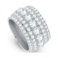 Poshadime Carat Round Moissanite Diamond Band Prstenovi - 10k bijeli zlatni angažman prsten za žene