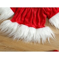 Kayotuas Christmas Ginglish Girls CoustUMe odjeće hlače odijelo Fluffy kratki rukav ruff sa ramena gornje