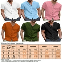 Sanviglor Men Tops V izrez T Majica Kratki rukav Ljetne košulje Vintage Majica Holiday Bluza Pink 2xl