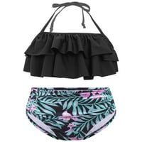 MSEMIS Kids Little Big Girls Modni bikini set kupaći kostim, veličine 6-ljetni ljiljan ružičasta 14