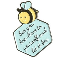 Pisma ispisane pčele Emamel žuti aloe pin broševi djeca napušta brooch World World Badge Multicolor
