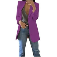 Plus veličine zazor dugih rukava, ženski kaput od punog rukava s dugim rukavima KARDIGANS Dugački jakni