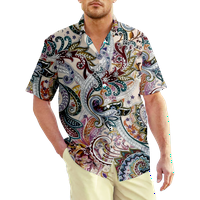 Muška havajska majica, grafički paisley udobne ulične cipele casual tops osnovni modni vintage unisa