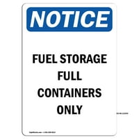 Znakovi za otkazivanje - samo za skladištenje goriva puni kontejneri