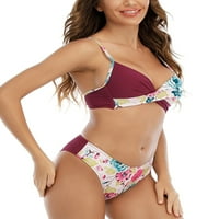 Avamo ženske kupaći kostim dva plivanja bikini setovi push up kupaći kostimi cvjetni print ženski bez