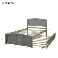 Krevet od dvostruke veličine krevet s tropožanom, sivom bojom