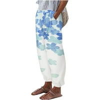 Dadaria izlazi pantalone za žene trendovske ženske ljetne casual udobne labave džepove hlače hlače plave