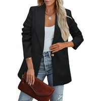 Meichang Blazer jakne za žene Ležerne prilike dugih rukava sa dugmetom sa dugim rukavima Čvrsta kardigana elegantna formalna radna kancelarija jakna