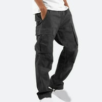 Muške hlače za čišćenje Muškarci Čvrsti povremeni više džepova na otvorenom ravno tipom fitness hlače