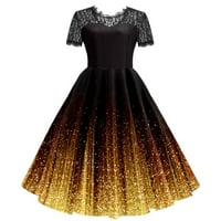 Amousa ženska modna haljina za ispis čipke patchwork vintage haljina banket haljina maxi haljina za