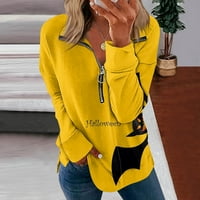 Strungten ženski kauzalni zip pulover dukseri s dugim rukavima Ispiši Activewear odjeća za trčanje