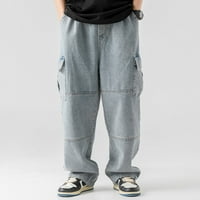 Muške pantalone Muške dvostruke čvrste džepove traperice Proljeće Novo vintage Nošene radne odjeće za