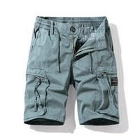 TAWOP Ljetne kratke hlače Khaki kratke muške vučne vučne džepove plava 12