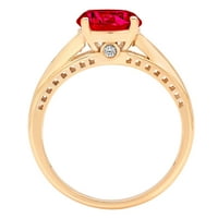 2.21ct okrugli rez ružičasti simulirani turmalin 18k žuti zlatni graviranje izjava bridalna godišnjica angažman vjenčani prsten veličine 3,75