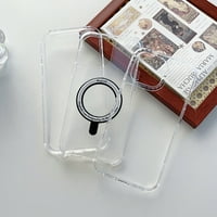 Nalacover Clear magnetska futrola za iPhone Pro max, visoko prozirni mekani silikonski otporni na kloplju otporan na proklizavanje kompatibilan sa magsafe bežičnim punjenjem tanka tankog fit futrola, ružičasta