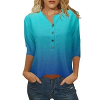 Ženska modna košulja Ženska casual bluza Ljeto stilski gradijentni posadni rekordac rukav rukavske proljetne košulje vrhunske ženke vanjske dnevne nose prekrasno
