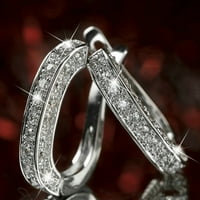 Pribor Minđuše nove modne okrugle dijamantske naušnice Žene srebrno zlato ružinolo drvo glitter bijelo