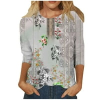 Košulje s dugim rukavima za žene u prodaji Ležerne majice Labavi fit Print Okrugli vrhovi ruka vrata