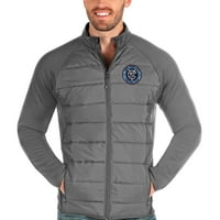 Muška antigua čelik New York City FC Nadmorska jakna sa punim zip jaknom