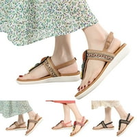 Ljetne žene Clip TOE Sandale Moda Boemska cipela za plažu Flip Flops Udobne cipele s ravnim dnom Ne