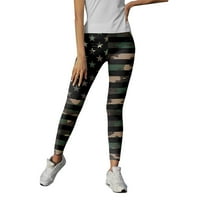 Aaiymet ženski bootcut yoga hlače hlače po mjeri po mjeri tekući zastava u američkim pilates patriotic