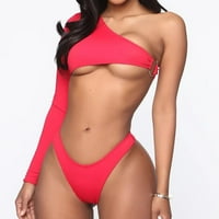 Flash Pick Ženski bikini kupaći kostimi s dugim rukavima Oprema za kupanje Solid Color Beachwear Letment