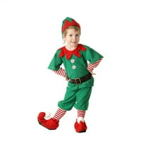 Odrasla djeca uniseni božićni elf kostim porodica podudarajuće odijelo klasično zeleni crveni Xmas Halloween Holiday Party Fanse Dress Set