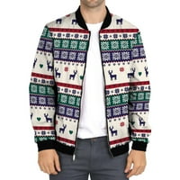 Safuny muški jaknski kaput Trendy za odmor zimski vrhovi sretan božićni snježni pad dugih rukava zastoj