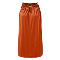 Podplag haljina za žene, žene Halter vrat na plaži bez rukava iznad koljena male haljine, narančaste
